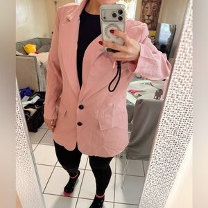 SHEIN Dusty Pink Single-Breasted Blazer